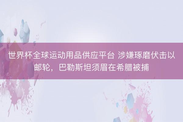 世界杯全球運動用品供應平臺 涉嫌琢磨伏擊以郵輪，巴勒斯坦須眉