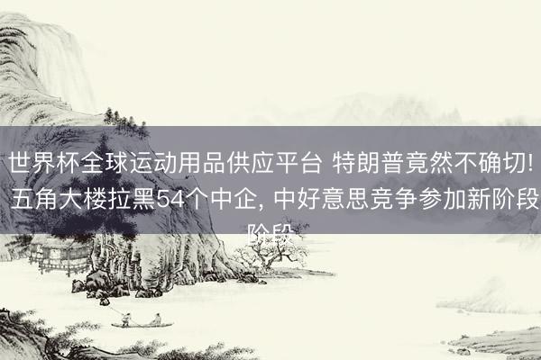 世界杯全球運動用品供應平臺 特朗普竟然不確切! 五角大樓拉黑